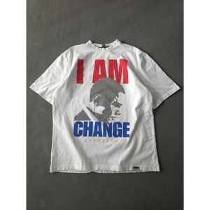 Sean John T-shirt Men's XL White Barack Obama Short Sleeve Crewneck I Am Change